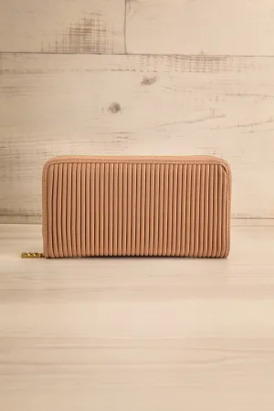 Sandy Beige | Pleated Vegan Leather Wallet
