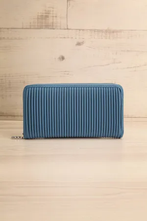 Sandy Dusty Blue | Pleated Vegan Leather Wallet
