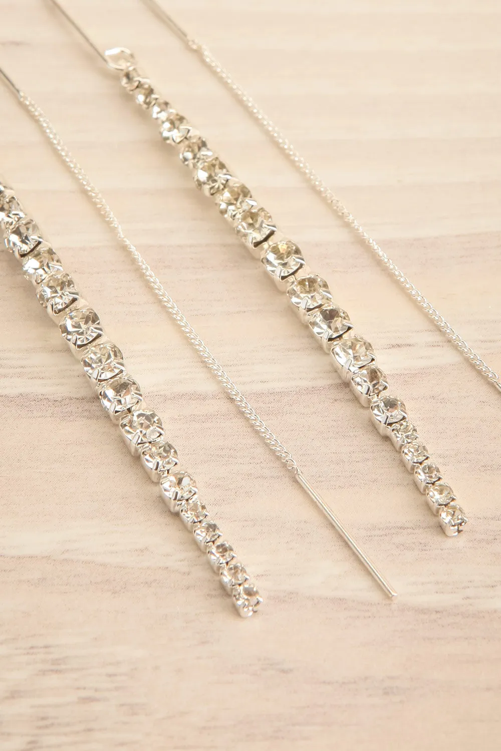 Skyler Silver | Pendant Earrings w/ Crystals