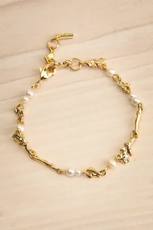 Sloann Gold | Organic Bracelet w/ Pearls & Beads