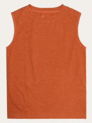 Slub tanktop - GOTS/Vegan - Red Stripe Knowledge Cotton