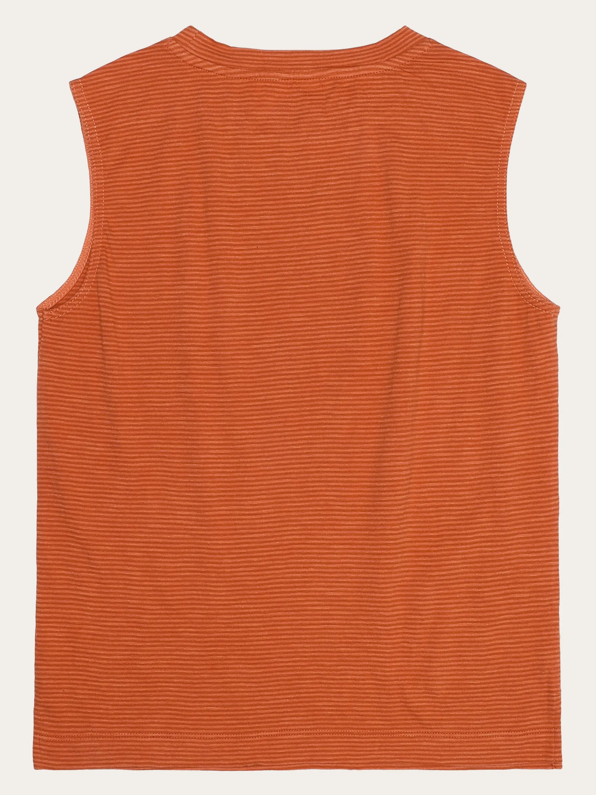 Slub tanktop - GOTS/Vegan - Red Stripe Knowledge Cotton
