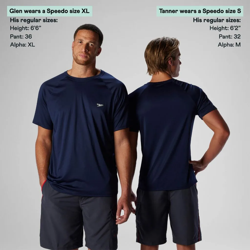 Speedo Men's Easy Short Sleeve Swim Rashguard Black