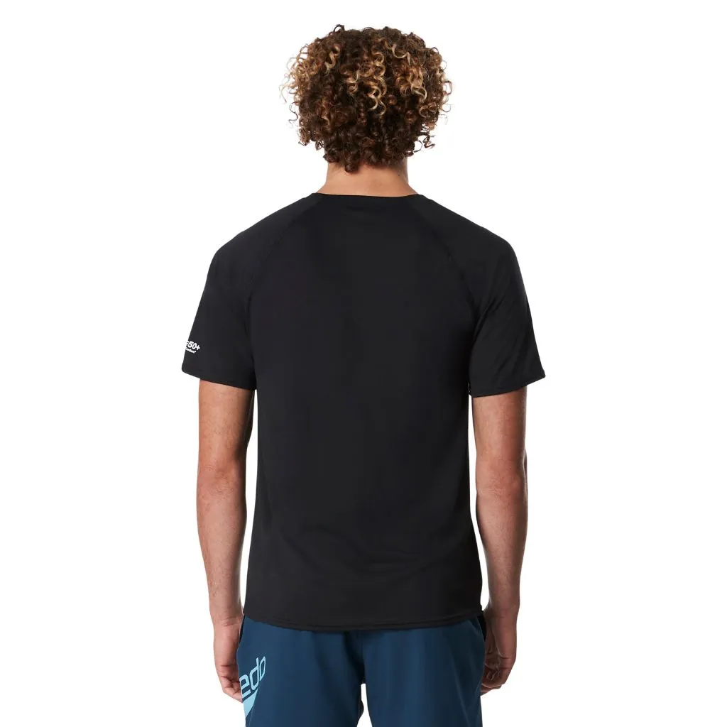Speedo Men's Easy Short Sleeve Swim Rashguard Black