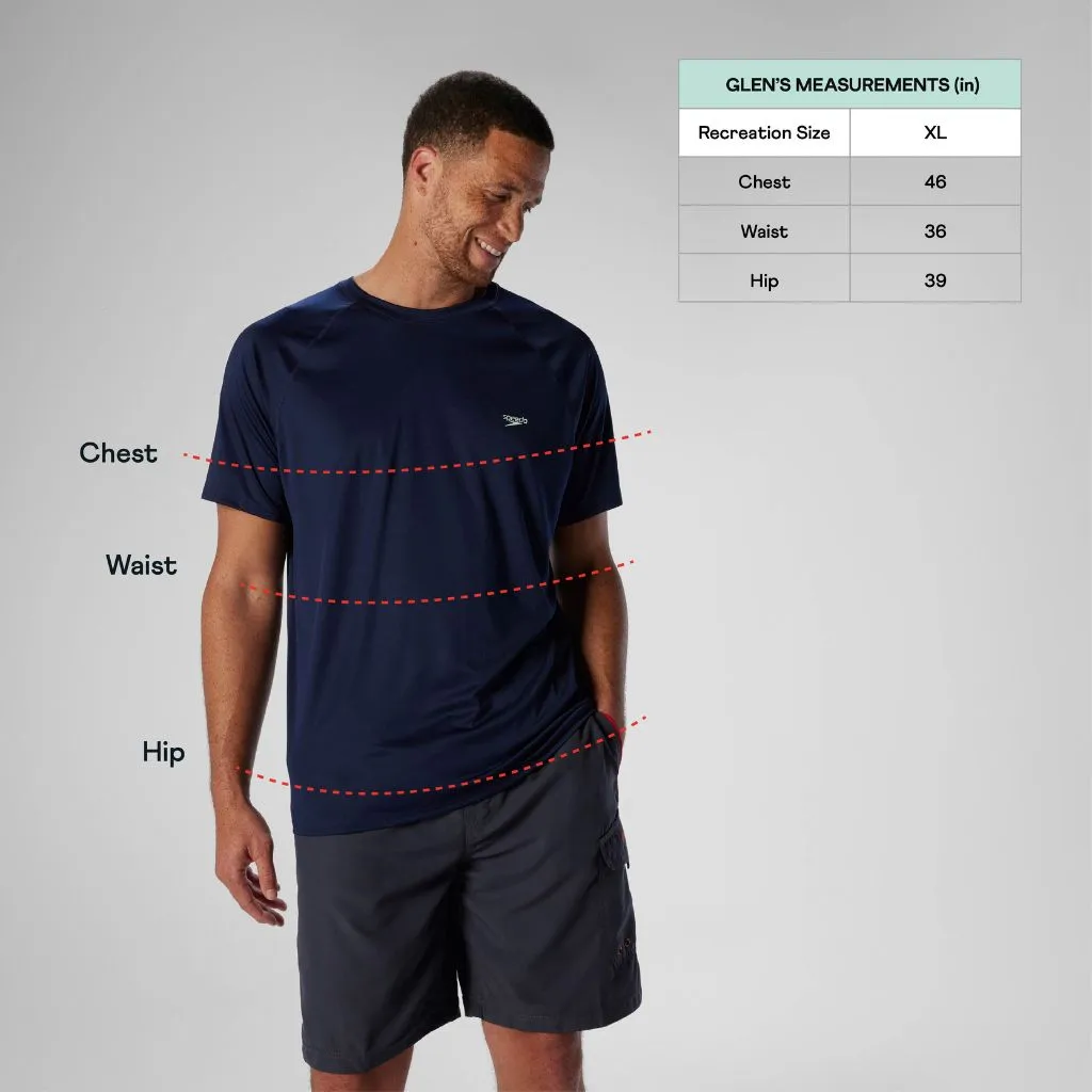 Speedo Men's Easy Short Sleeve Swim Rashguard Black