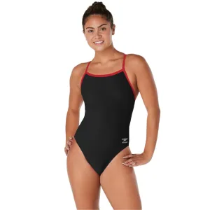 Speedo Solid Flyback Black Red