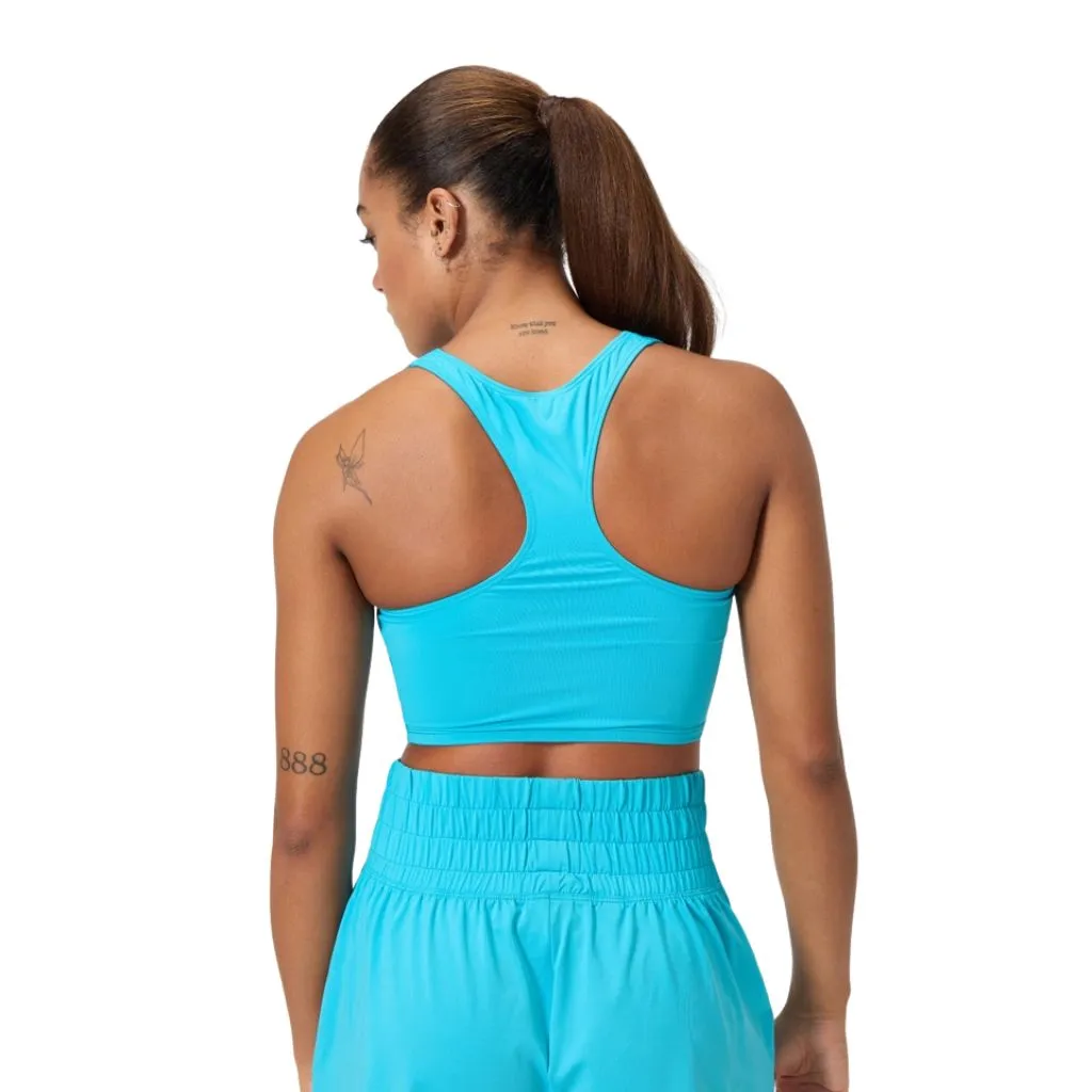 Speedo Solid Logo Crop Top Hypersonic Blue