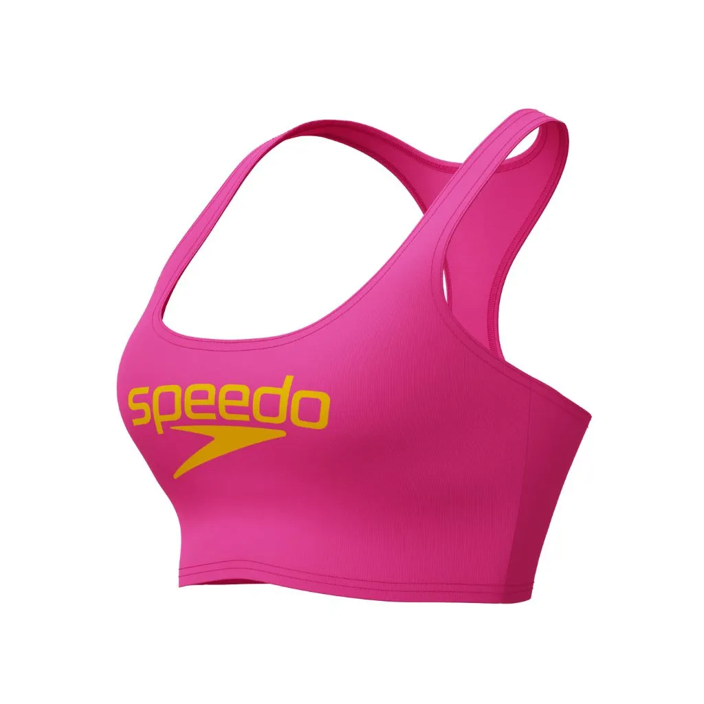 Speedo Solid Logo Crop Top Pink