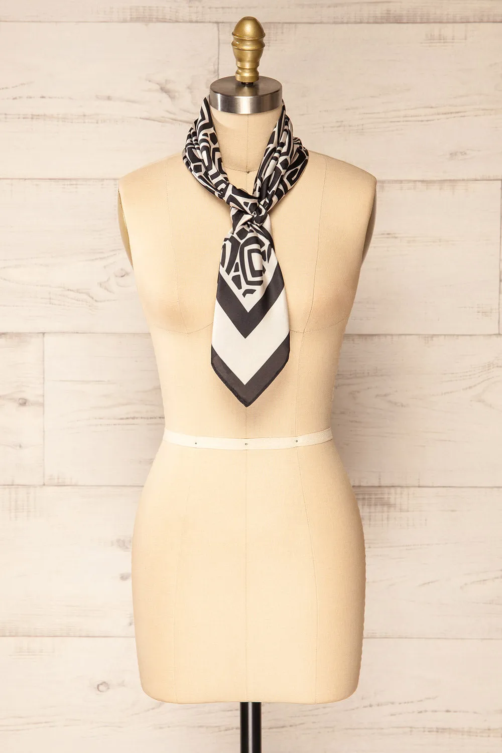 St-Jacques Black | Abstract Satin Scarf
