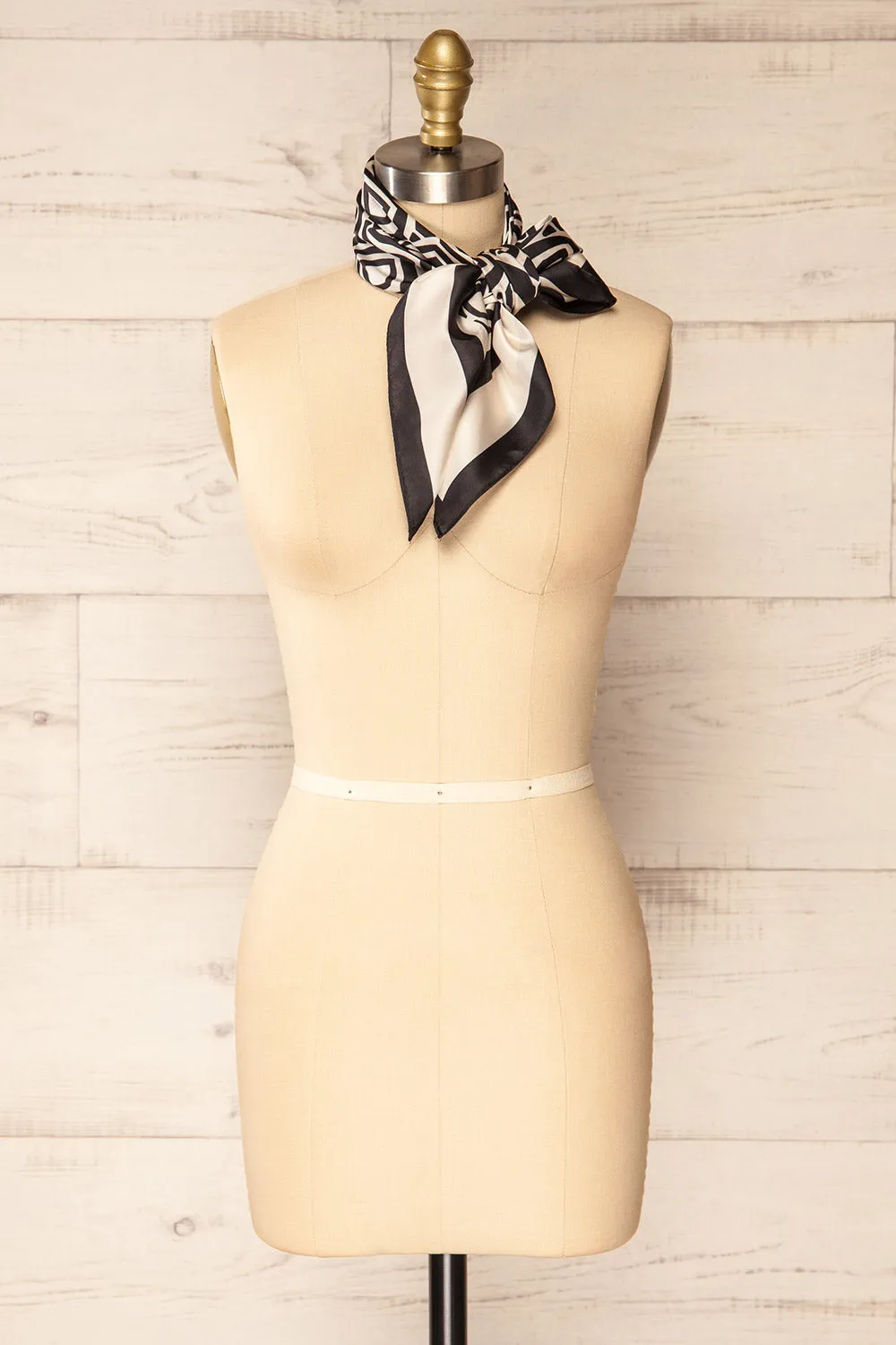 St-Jacques Black | Abstract Satin Scarf