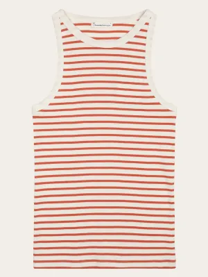Striped racer rib top - Red Stripe Knowledge Cotton