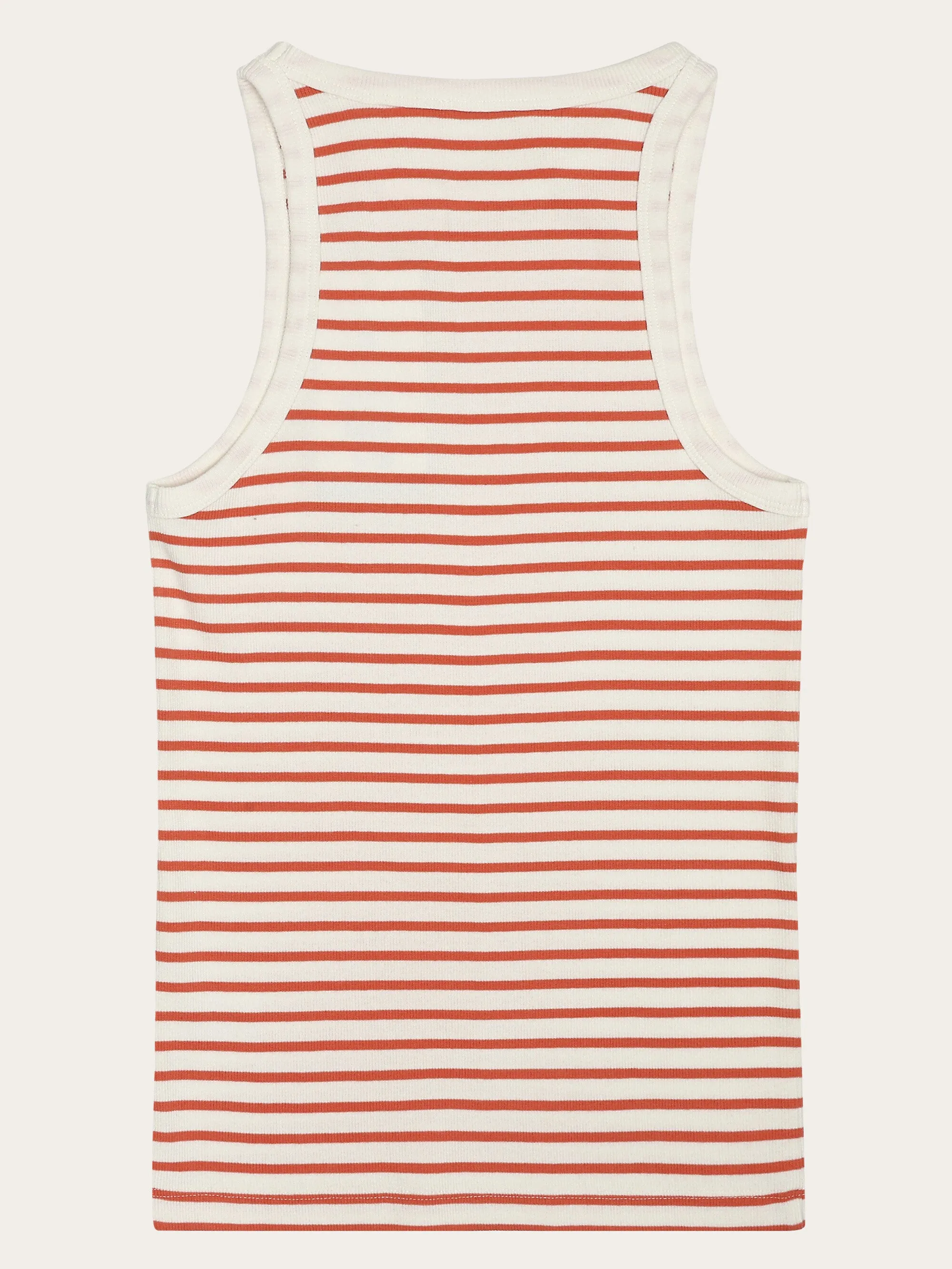 Striped racer rib top - Red Stripe Knowledge Cotton
