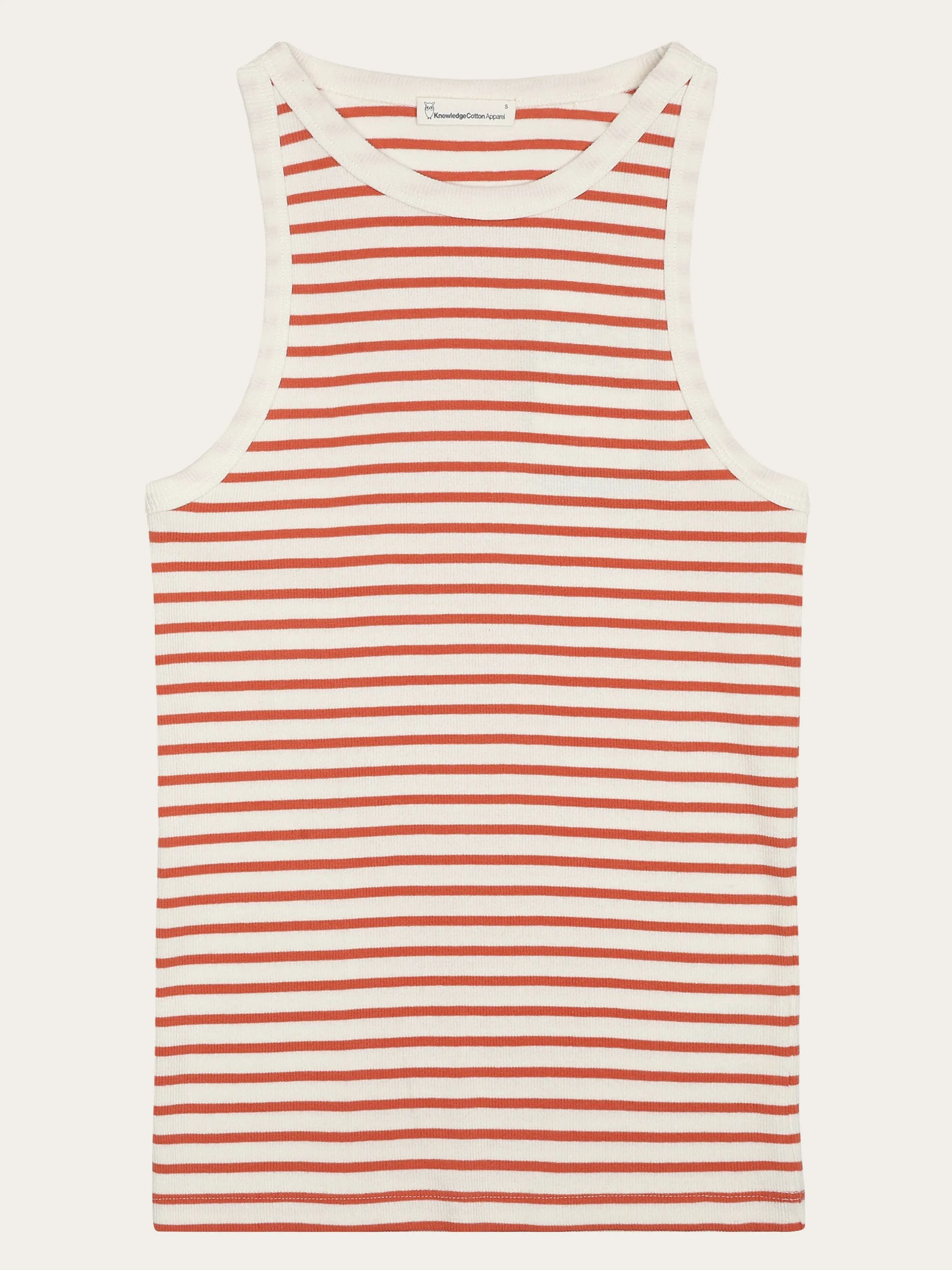 Striped racer rib top - Red Stripe Knowledge Cotton