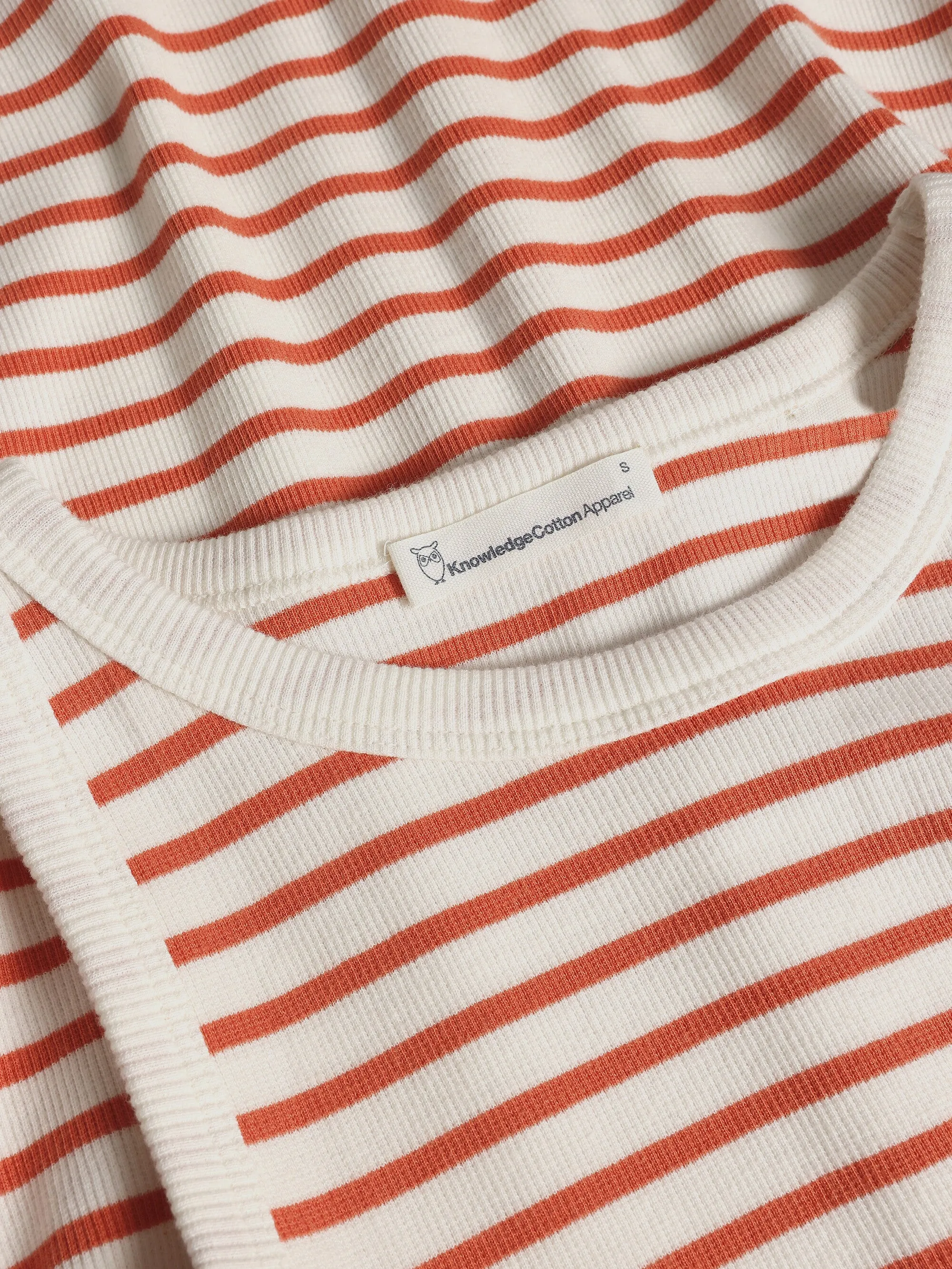 Striped racer rib top - Red Stripe Knowledge Cotton