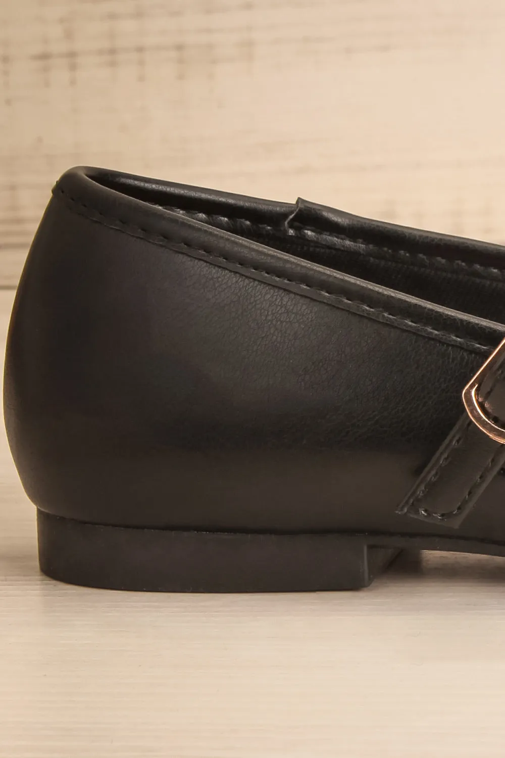 Sweepa Black | Ballerina Flats w/ Adjustable Strap