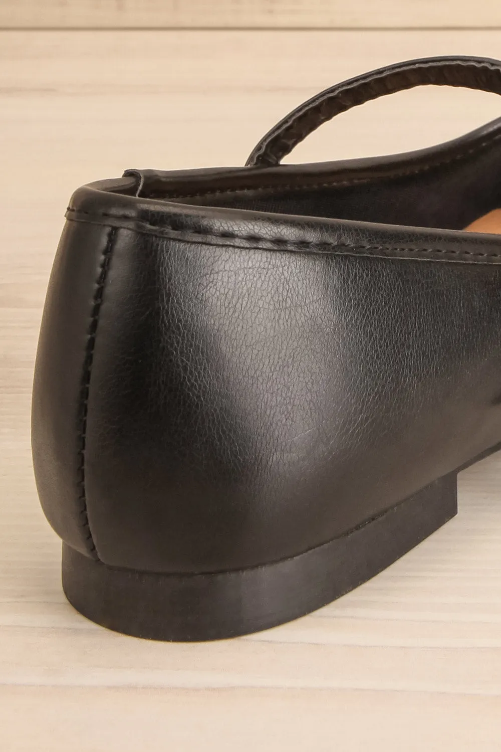 Sweepa Black | Ballerina Flats w/ Adjustable Strap