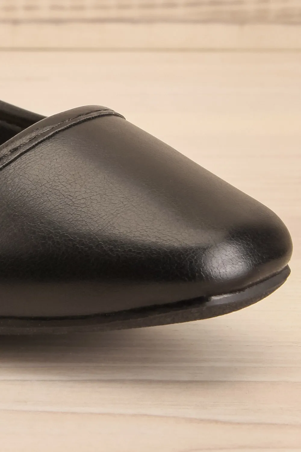 Sweepa Black | Ballerina Flats w/ Adjustable Strap