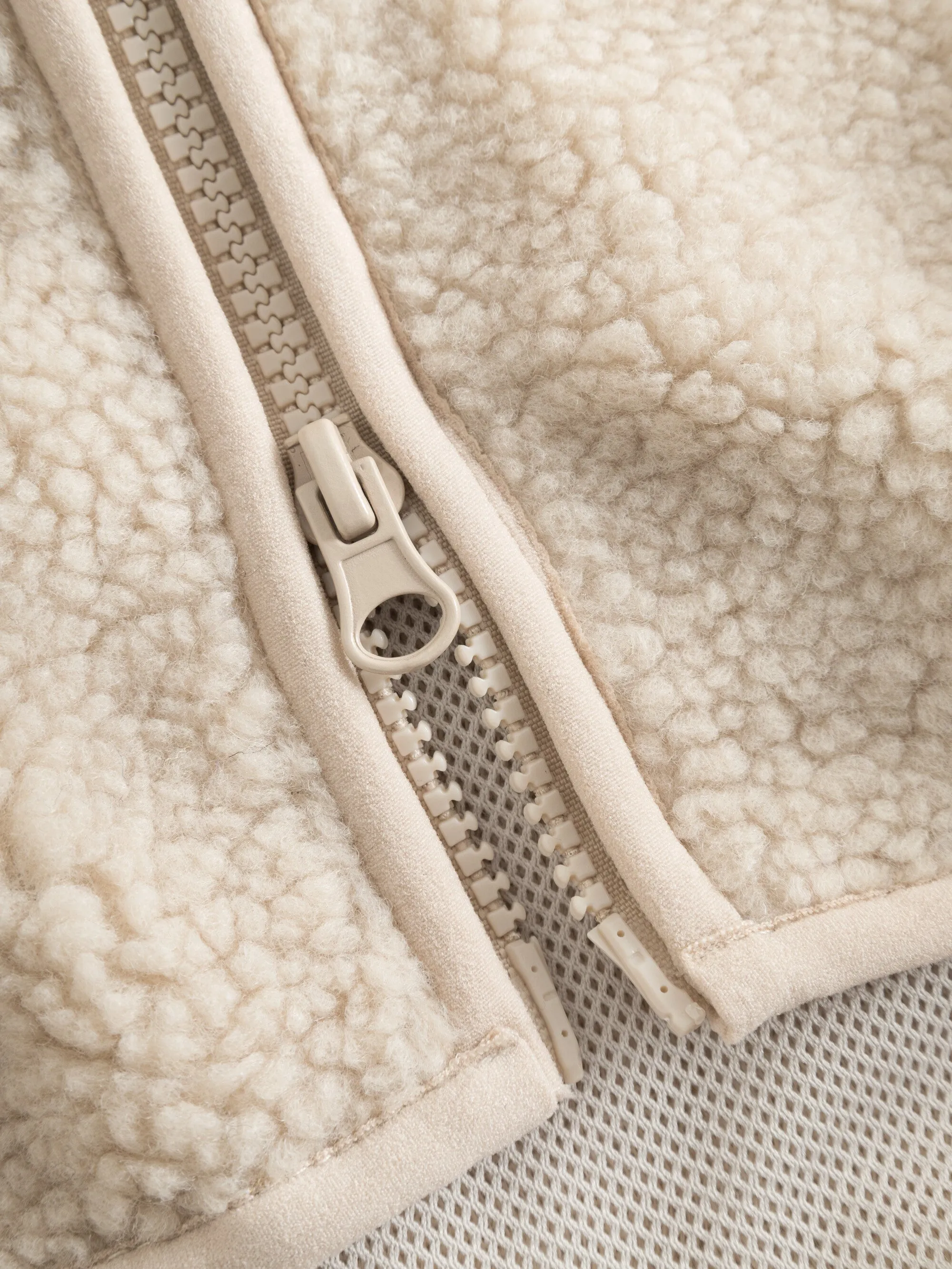 Teddy high neck zip jacket - Item Colour Knowledge Cotton