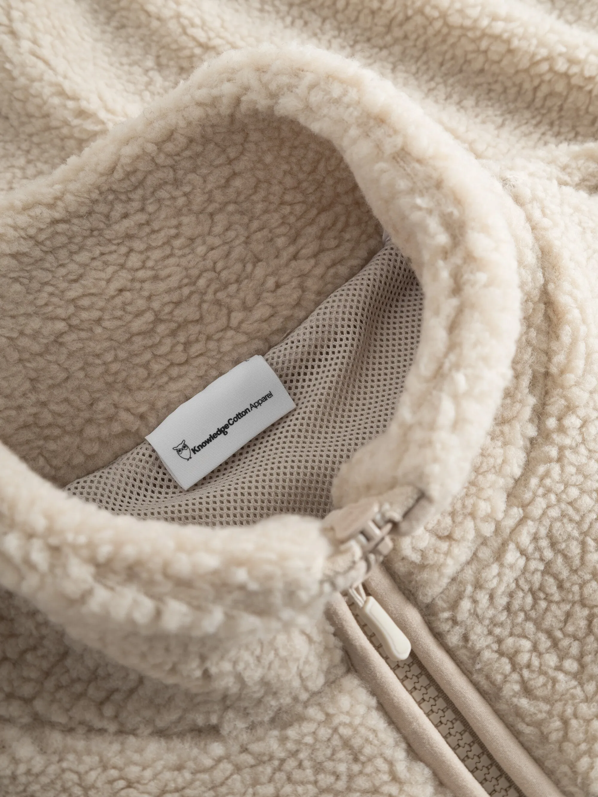 Teddy high neck zip jacket - Item Colour Knowledge Cotton