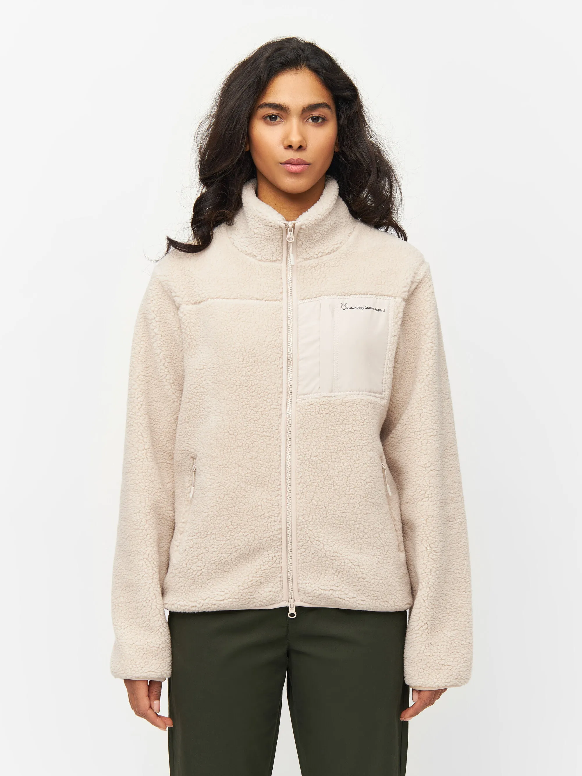 Teddy high neck zip jacket - Item Colour Knowledge Cotton