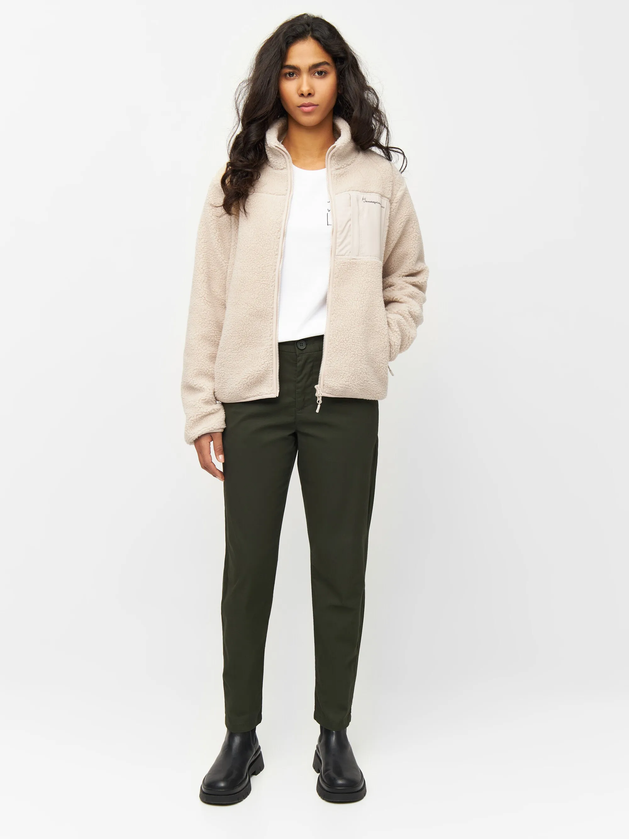 Teddy high neck zip jacket - Item Colour Knowledge Cotton