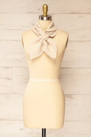 Terni | Small Beige Knit Scarf