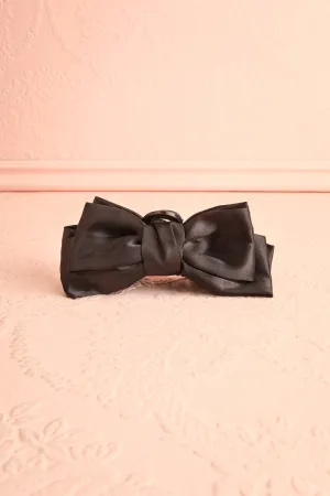 Thana Black | Hair Claw w/ Satin Bow