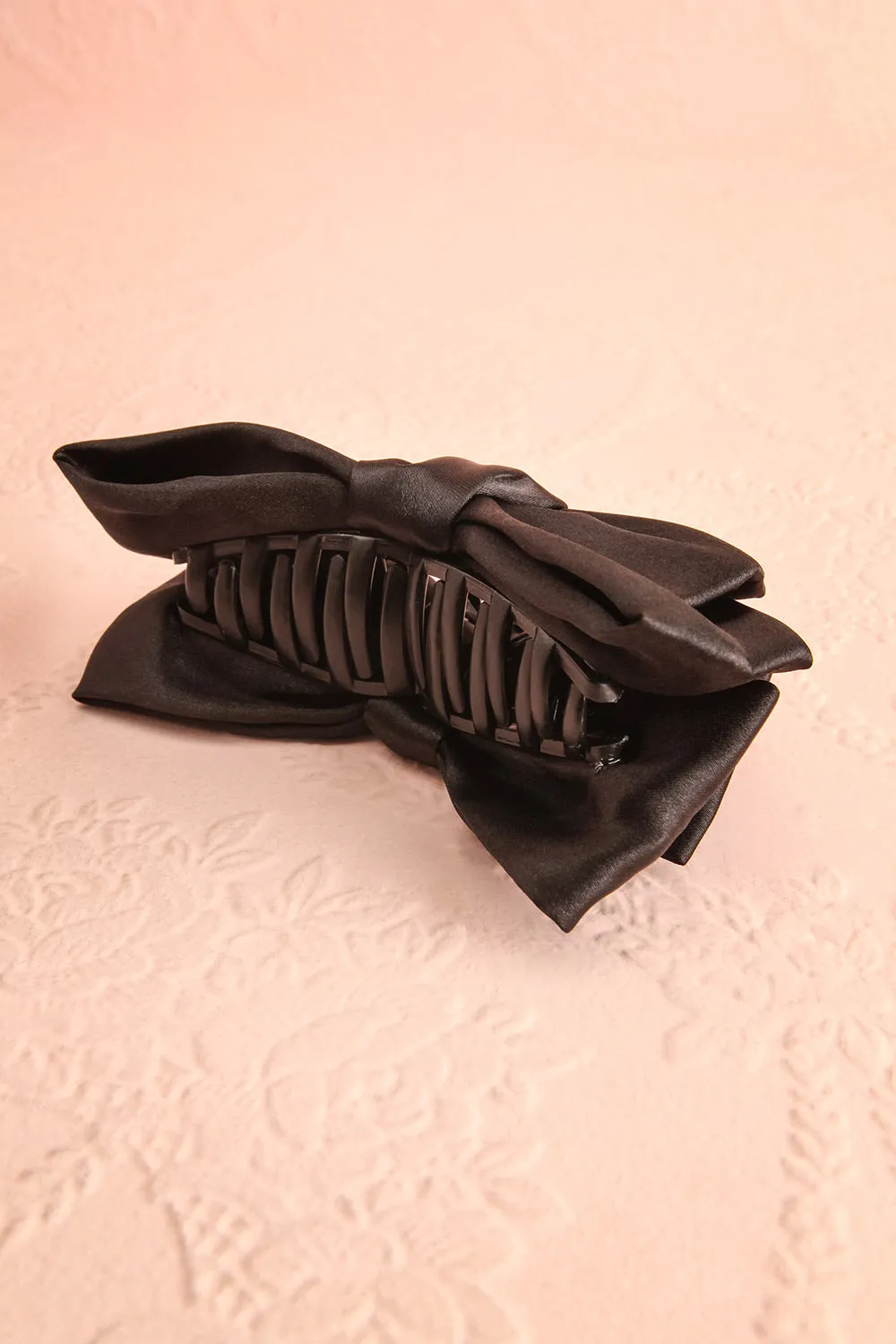 Thana Black | Hair Claw w/ Satin Bow