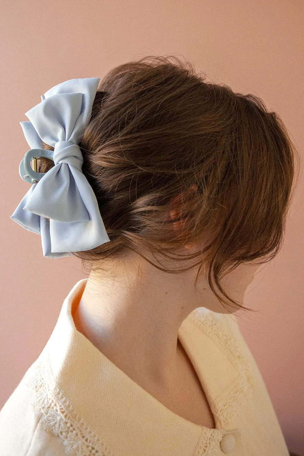 Thana Pink | Hair Claw w/ Satin Bow