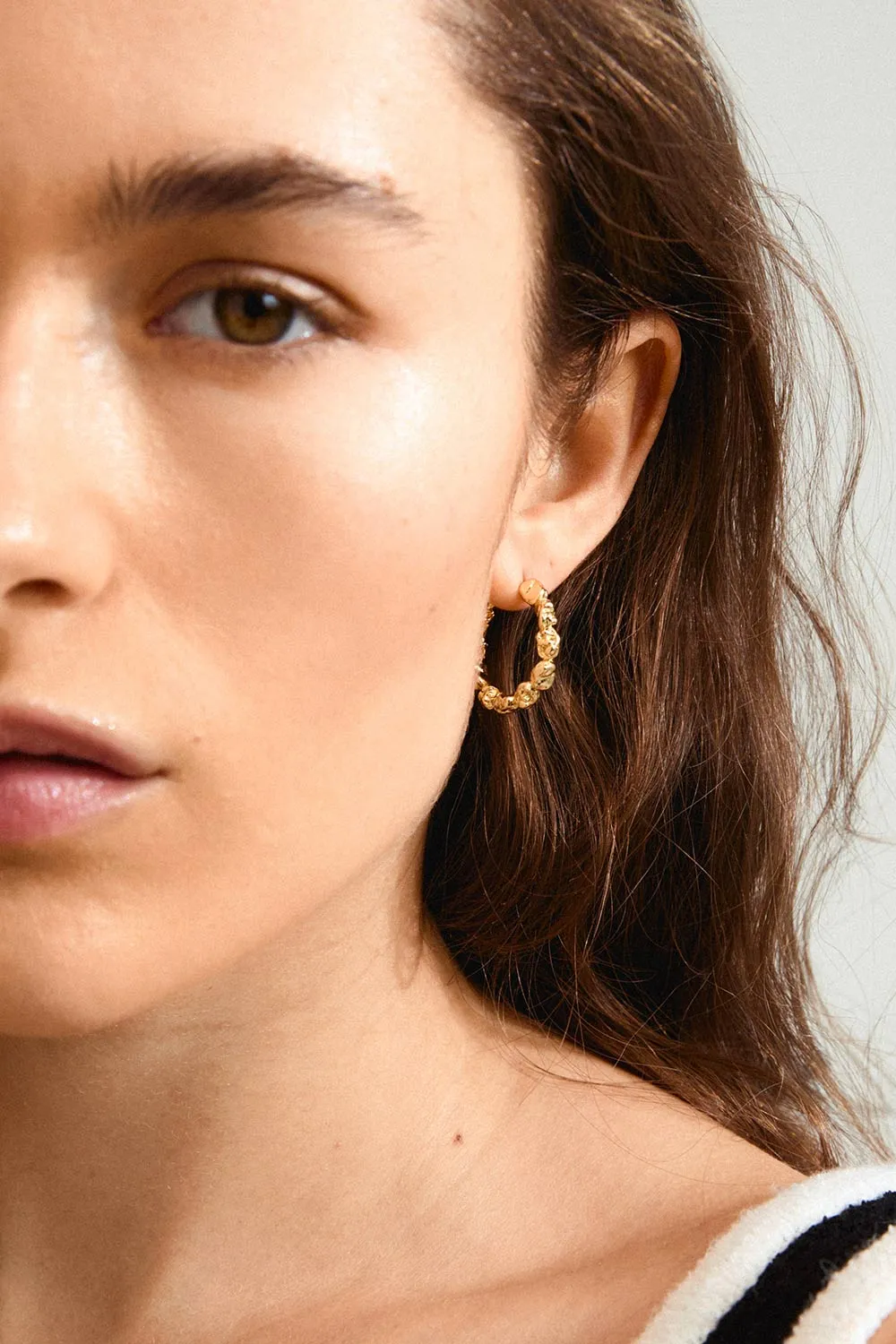 Tides Gold | Textured Hoop Earrings Gold-Plated