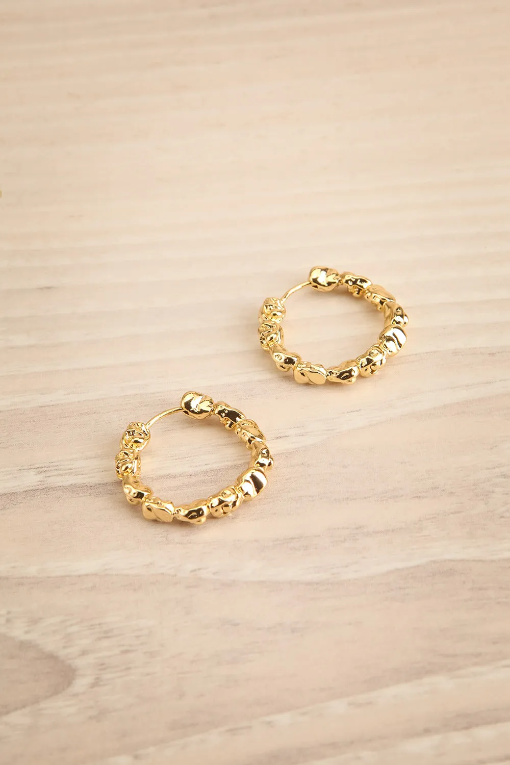 Tides Gold | Textured Hoop Earrings Gold-Plated