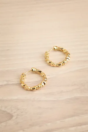 Tides Gold | Textured Hoop Earrings Gold-Plated