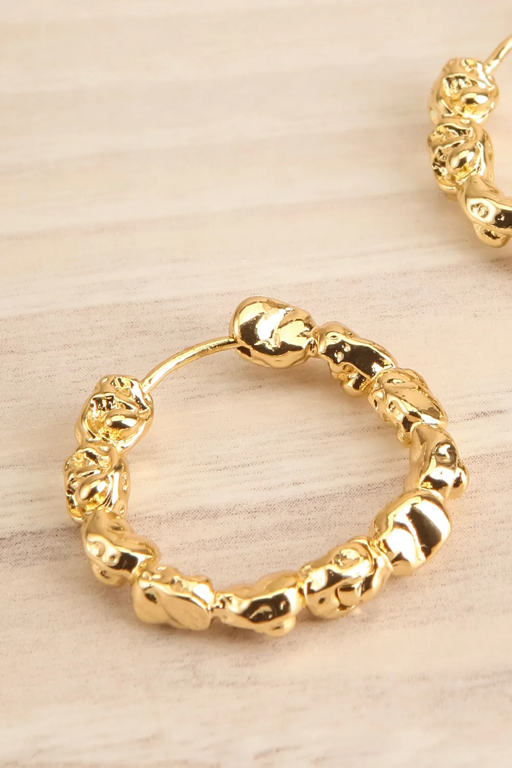 Tides Gold | Textured Hoop Earrings Gold-Plated