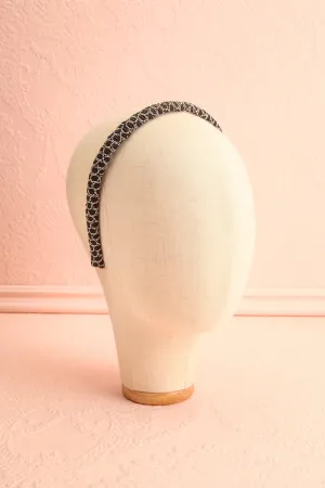 Trisula | Black Headband w/ Silver Chain Design