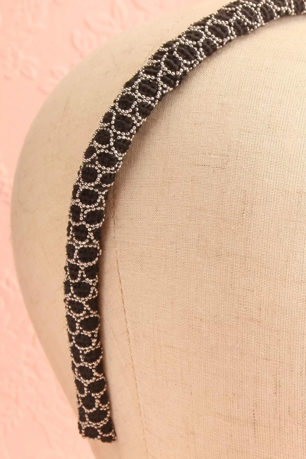Trisula | Black Headband w/ Silver Chain Design