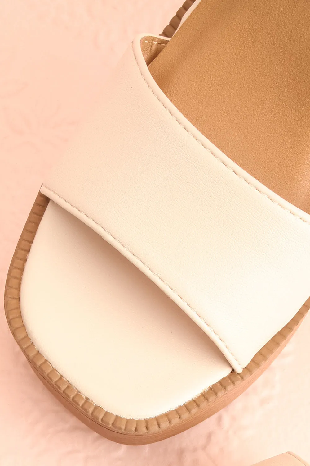 Turbo Ivory | Heeled Wooden Platform Sandals