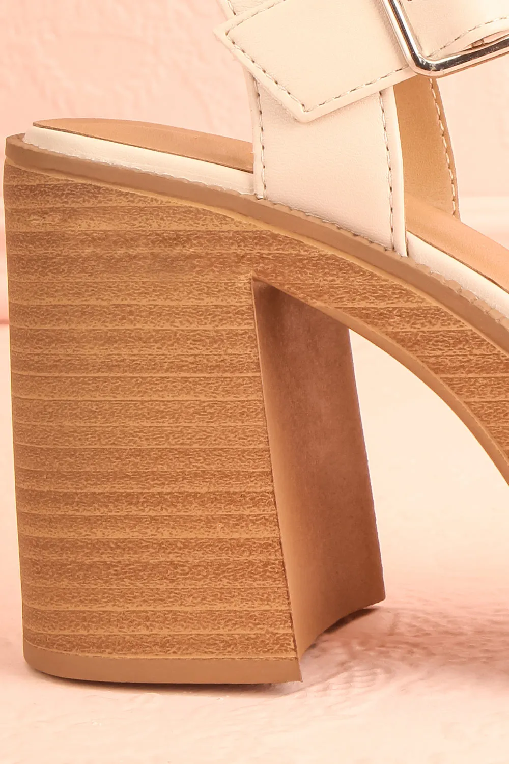 Turbo Ivory | Heeled Wooden Platform Sandals