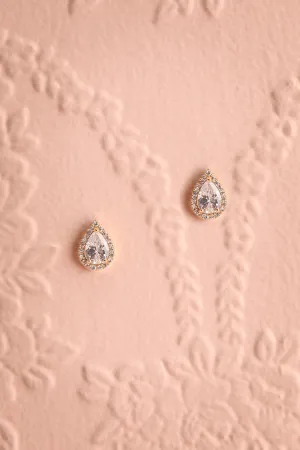 Ulrika Gold | Crystal Stud Earrings