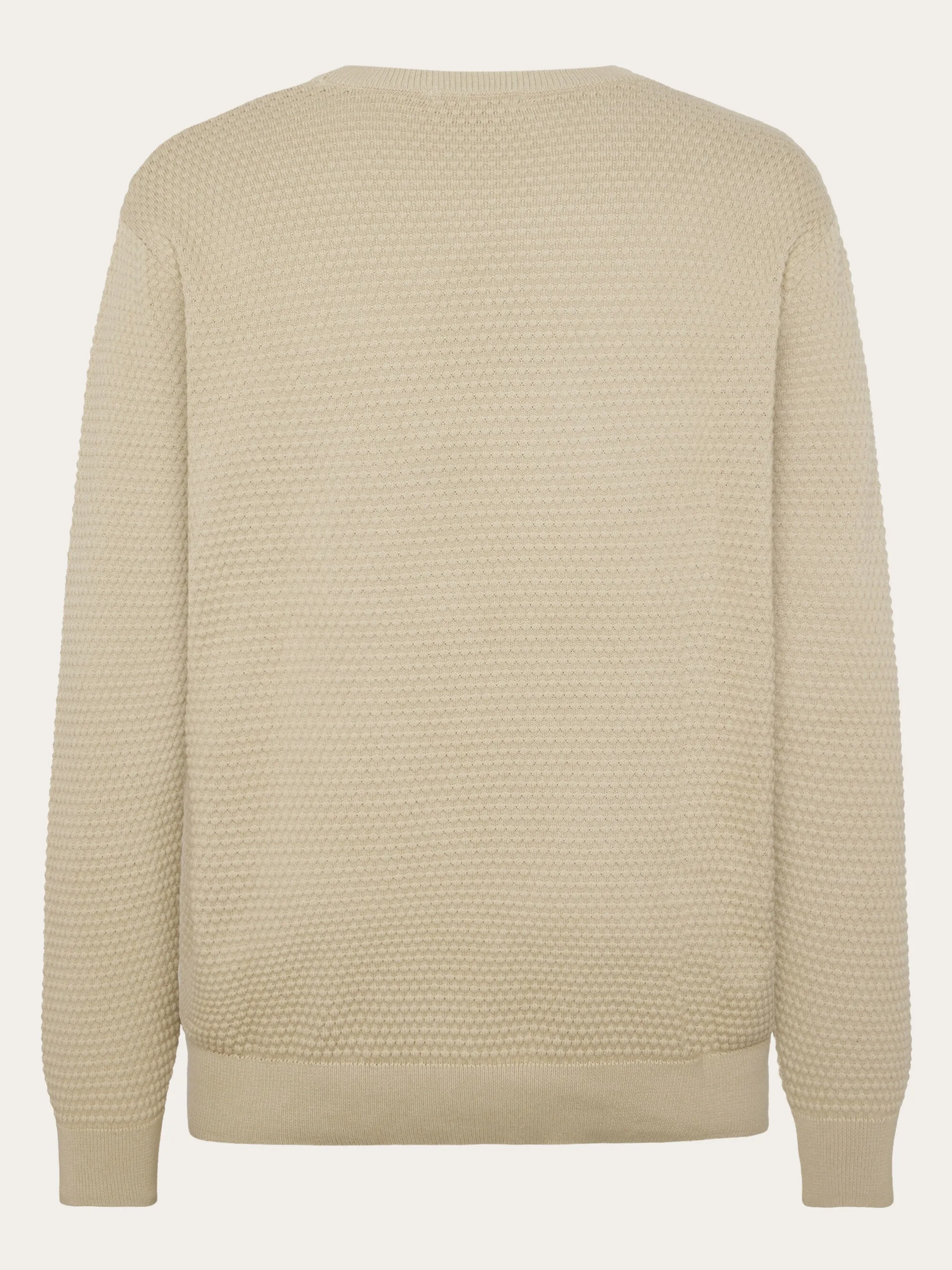 VAGN regular bubble knit crew neck - Regenerative Organic Certified - GOTS/Vegan - Light feather gray Knowledge Cotton