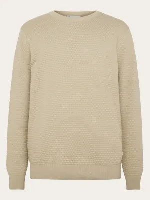 VAGN regular bubble knit crew neck - Regenerative Organic Certified - GOTS/Vegan - Light feather gray Knowledge Cotton