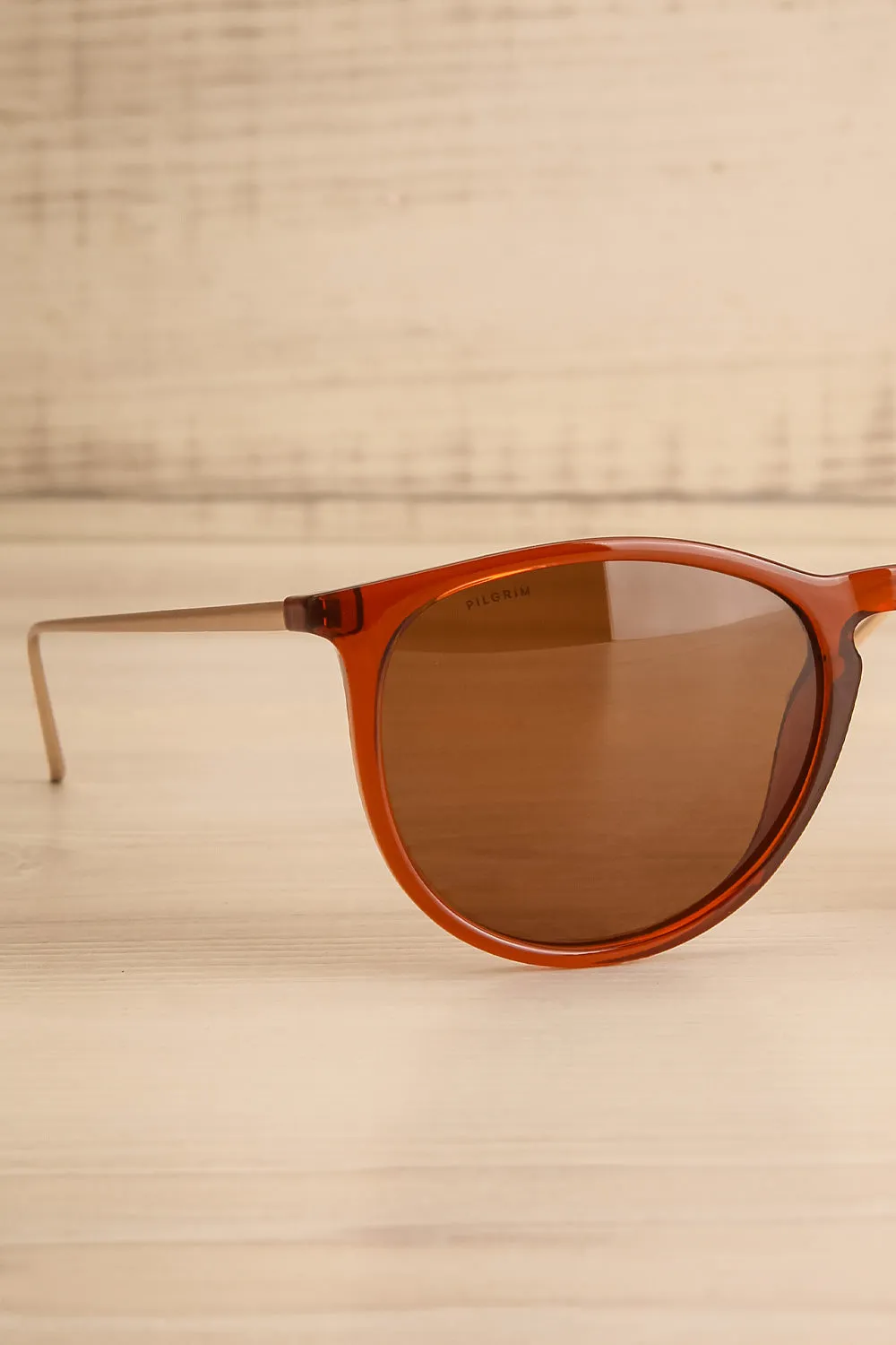 Vanilly | Brown Sunglasses w/ Gold-plated Details