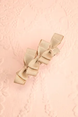 Venti Beige | Ribbon Hair Clip