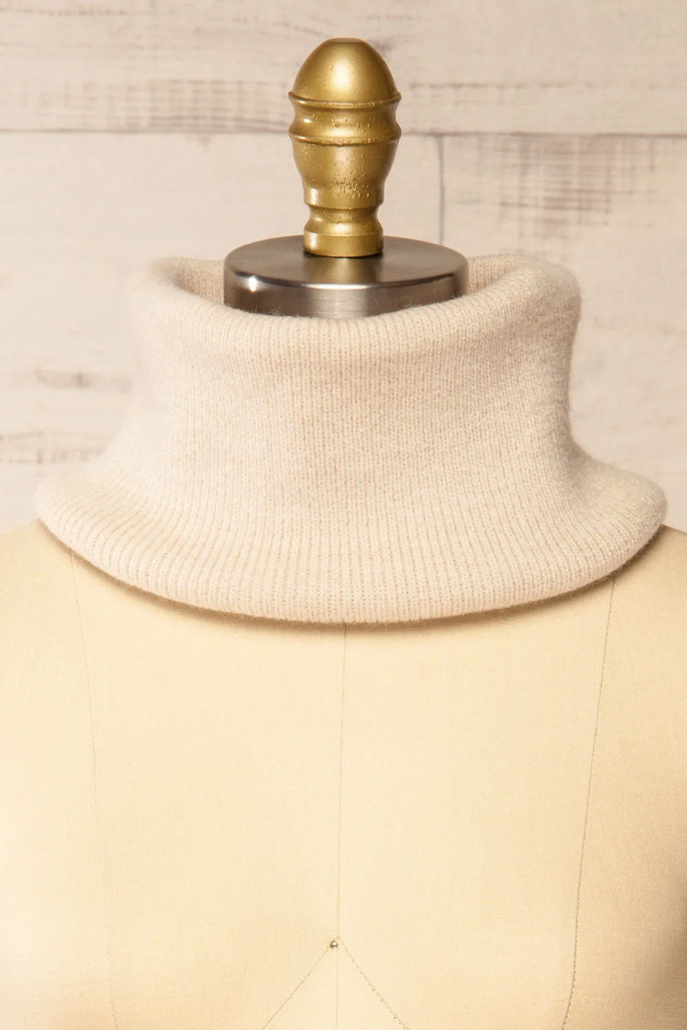 Vinales Beige | Soft Rib Knit Tube Scarf