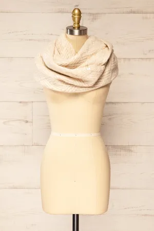 Vonderbone | Beige Knit Infinity Scarf