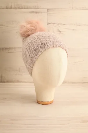 Whitby Taupe | Knit Tuque w/ Pompom