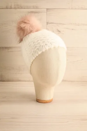 Whitby White | Knit Tuque w/ Pompom