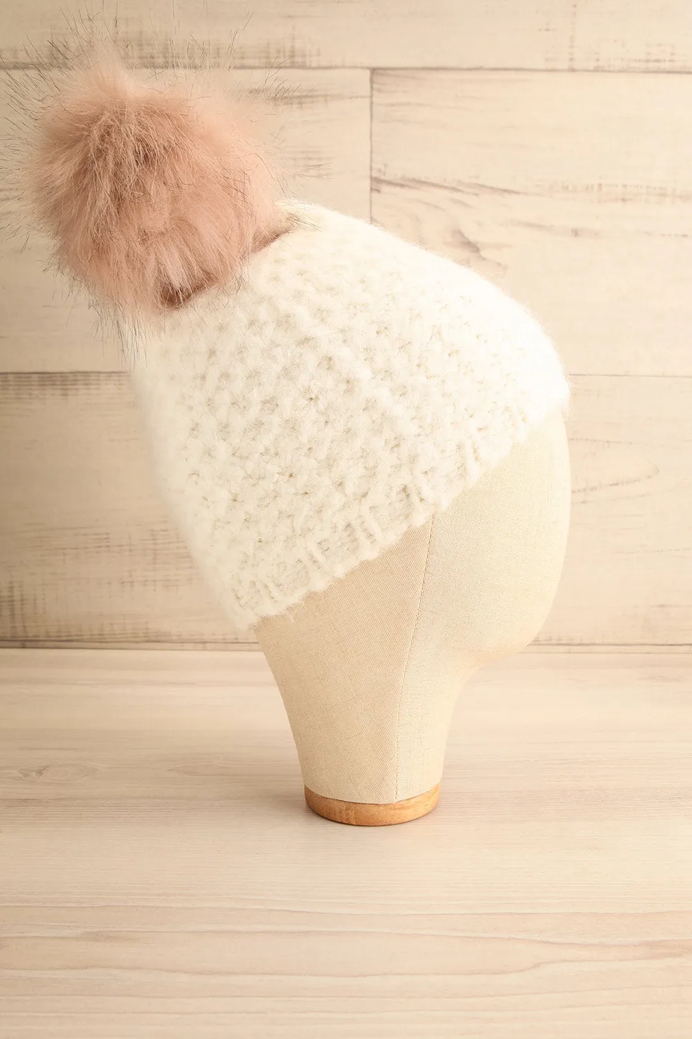 Whitby White | Knit Tuque w/ Pompom