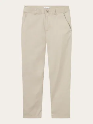 WILLOW regular cropped poplin chino - Light feather gray Knowledge Cotton