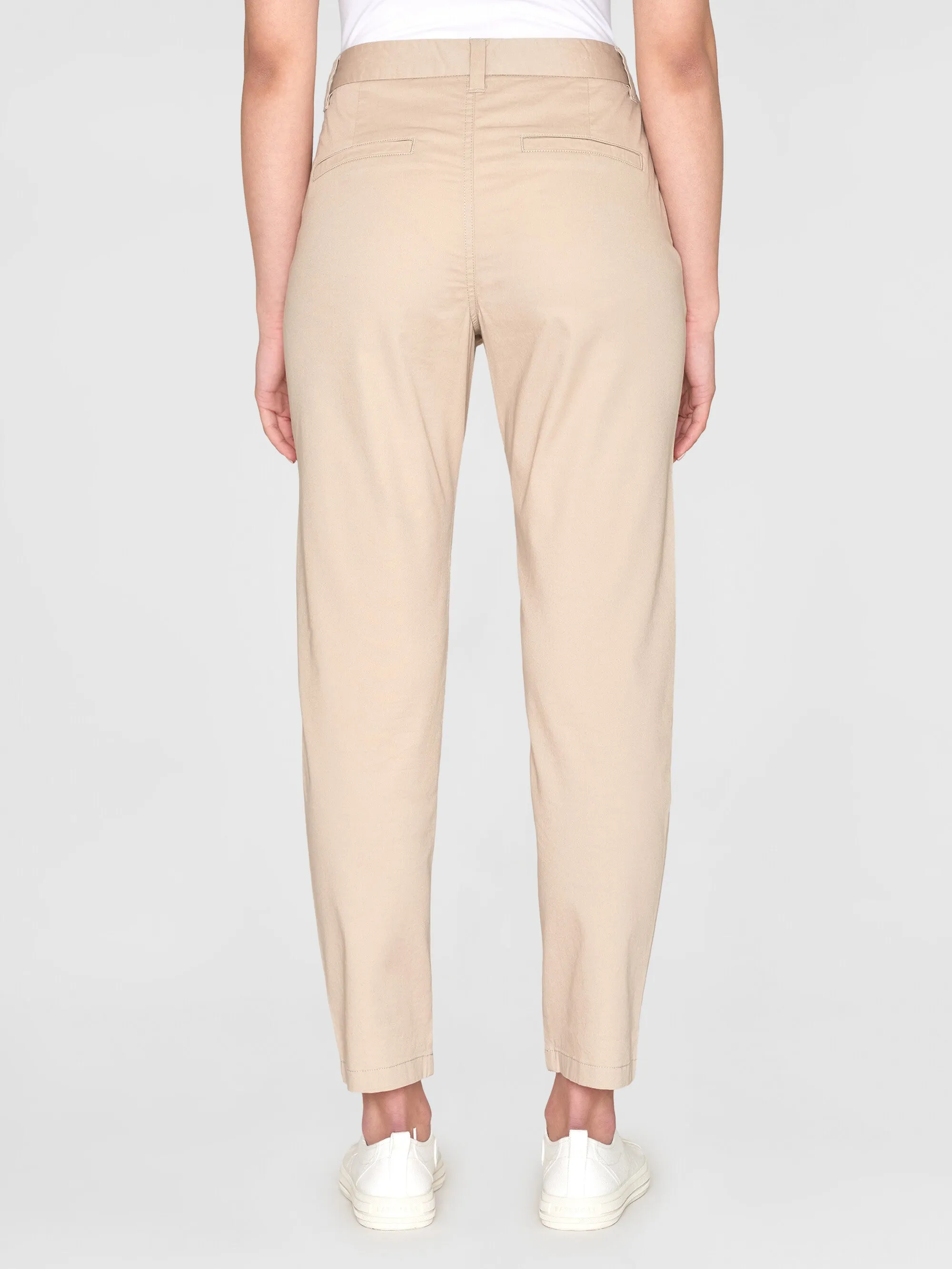 WILLOW regular cropped poplin chino - Light feather gray Knowledge Cotton