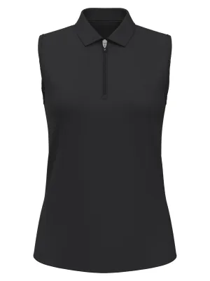 Womens 1/4 Zip Solid Sleeveless Golf Polo Callaway Apparel